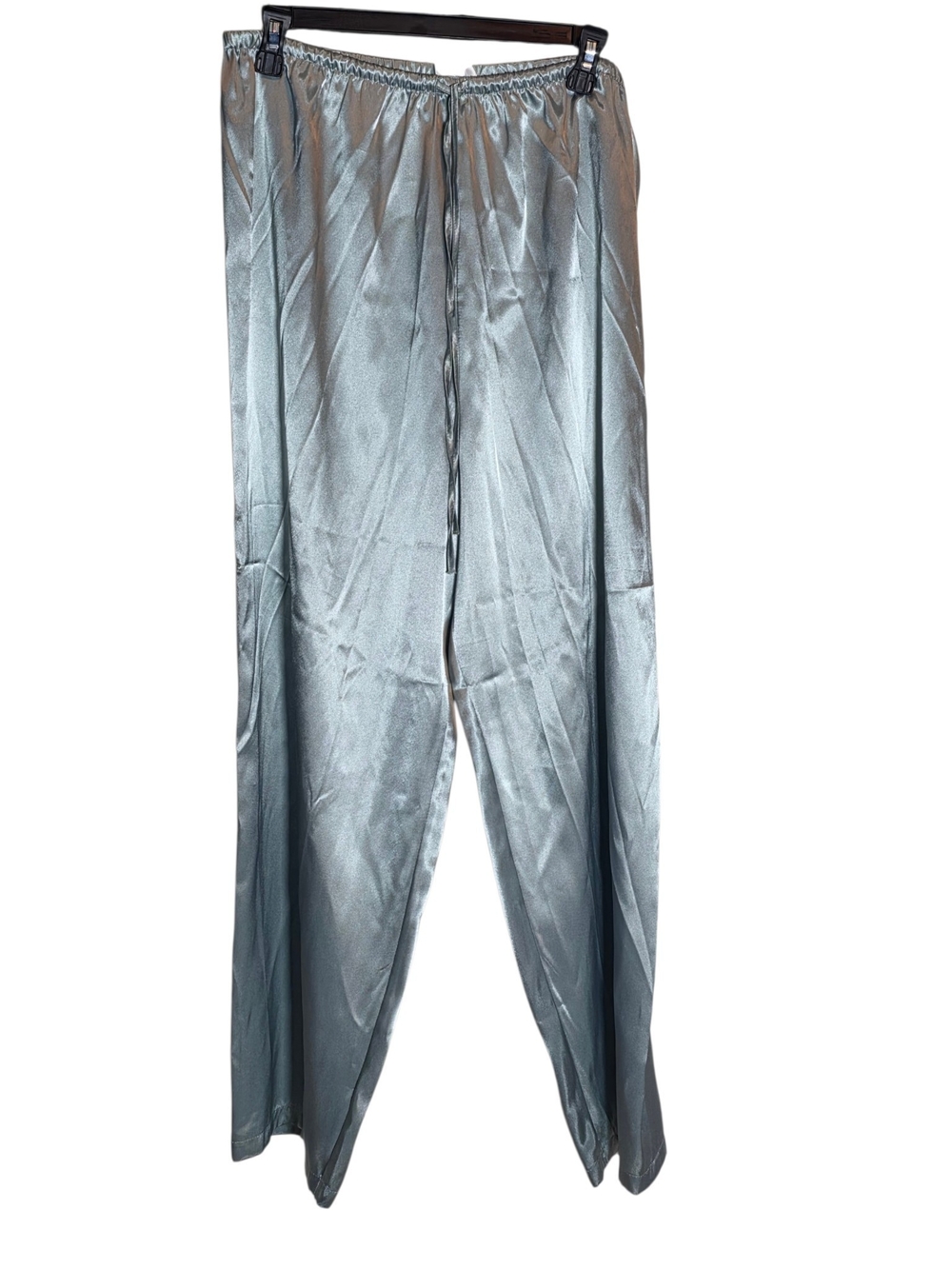 NWT Vintage Jones New York Icy Blue Satin Lounge Pants Drawstring XL
